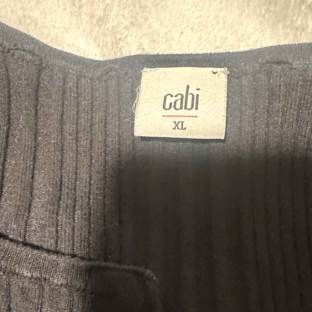 CAbi Black Ribbed Button Cardigan with Subtle Ruffle - Picture 2 of 2